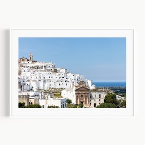 Ostuni Apulia Print Italy Cityscape Wall Art, Southern Italy Travel Photography, Mediterranean Wall Decor, Large Wall Art for Living Room