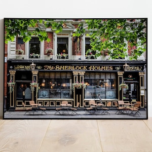 Sherlock Holmes Pub London Fotografie, englischer Pub-Wanddekor, britische Wirtshaus, London Pub-Druck, Bar-Wandkunst, Bar-Kunst, Küchen-Wanddekoration