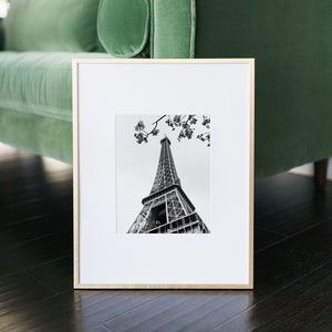 Eiffel Tower Print, Paris Photography, Black and White Travel Photography, French Wall Decor, Paris Gift, Wall Art for Living Room or Office