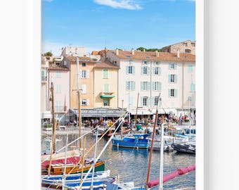 St. Tropez Fotografie, Südfrankreich Reiseposter, Cote d'Azur Fotografie, Küstenwanddekor, große Wandkunst