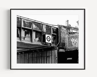 London Underground Poster, Black and White Underground Station Print, Ladbroke Grove, Transport Poster, Tube Station Sign, London Wall Art