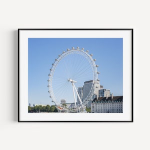London Eye Westminster Wall Art, London Poster, Travel Photography, Millennium Wheel, Cityscape, Large Wall Decor for Office or Living Room
