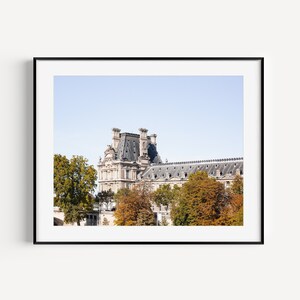 Louvre Museum Paris Photography Print, Paris in the Fall Travel Poster, French Home Decor Francophile Gift, Architecture Wall Art for Office