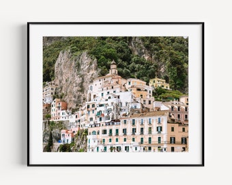 Amalfi Coast Art, Italy Travel Photography, Italian Wall Decor for Living Room, Amalfi Italy Skyline, Amalfi Coast Gift, Large Wall Art