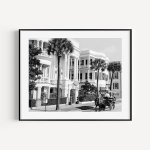 Charleston SC Art, Charleston Battery Print, South Carolina Poster, Black and White Charleston Photography, Large Wall Decor, Southern Charm