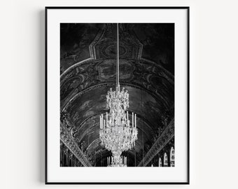 Palace of Versailles Hall of Mirrors, French Photography, Paris Photography, Glam Wall Art, Versailles Wall Art, Glam Room Decor, Chandelier