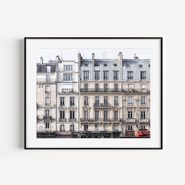 Neutral Paris Buildings Architecture Print, Paris France Photography, Travel Wall Art, French Home Decor, Minimal Wall Decor for Living Room