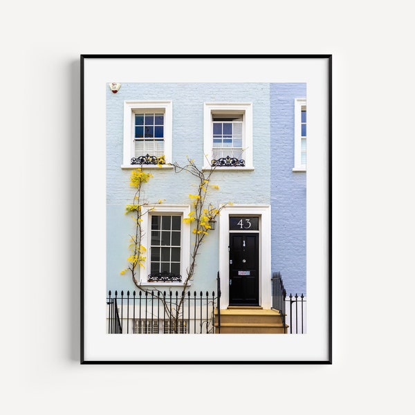 Notting Hill Wall Art, European Doorways Print, Door Poster Architecture, London Photography, Pastel Travel Print for Living Room or Bedroom