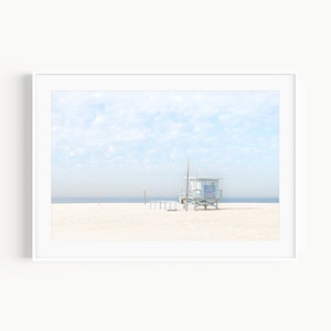 Lifeguard Tower Coastal Wall Art, Beach Photography, Surf Poster, Santa Monica California Beach Art, Coastal Wall Decor for Beach House