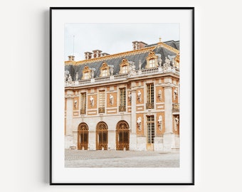 Paleis van Versailles architectuurprint, Parijs fotografie, glamour muurkunst, Rococo Revival Wall Decor voor slaapkamer of woonkamer