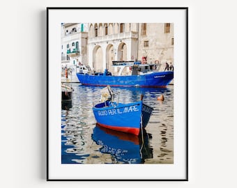 Monopoli Puglia Italy Photography, Boat Print, Nautical Wall Art, Mediterranean Travel Photography, Coastal Wall Decor for Beach House