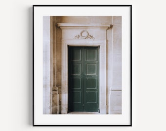Doorway Print, Forest Green Door Poster, European Doors, Palace of Versailles, Paris Doors, Travel Photography, Wall Art for Living Room