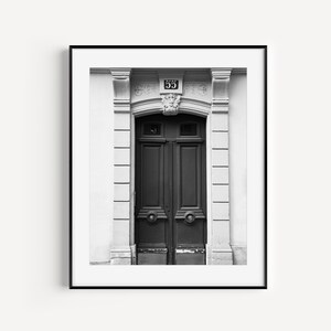 Black and White Door Art Print, Paris Photography, Travel Wall Art, French Photography, Europe Travel Poster, Minimalist, Large Wall Art