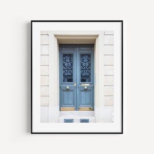 French Blue Door Art, European Doorways, Gallery Wall Decor, Paris Travel Photography,  French Home Decor, Minimal Wall Art for Living Room