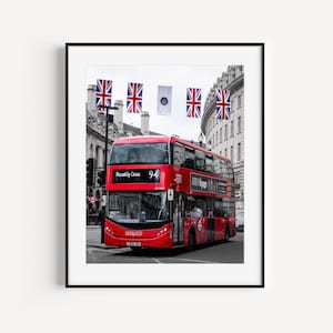 London Bus, Double Decker Bus, Piccadilly Circus Bus, London Transport Poster, Red Bus Wall Art, Europe Travel Poster, London Photography