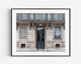 Paris dörröppningar, neutral dörrtryck, Paris resefotografi, fransk heminredning, europeiska dörröppningar, minimalistisk stor väggkonst för entré