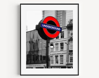 Londoner U-Bahn Poster, Transport Poster, Tube Station Schild, Europa Reiseposter, London Wandkunst, London Bridge U-Bahnstation