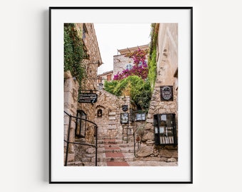 Village of Eze France Print, French Riviera, South of France Wall Art, Cote D'Azur Travel Photography, European Wall Decor for Living Room