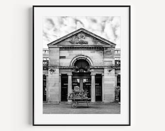 Covent Garden, Black and White London Travel Photography, Gallery Wall Print, Minimalist Wall Art, Europe Travel Poster, Large Wall Art