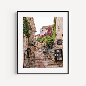 Village of Eze France Print, French Riviera, South of France Wall Art, Cote D&#39;Azur Travel Photography, European Wall Decor for Living Room