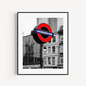 London Underground Poster, Transport Poster, Tube Station Sign, Europe Travel Poster, London Wall Art, London Bridge Underground Station