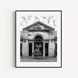 Covent Garden Print, Black and White London Photography, Minimalist Art, Large Wall Art for Modern Kitchen, Dining Room or Restaurant