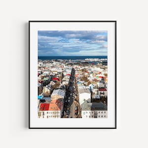 Reykjavik Iceland Print, Iceland Travel Photography, Nordic Cityscape Poster, Iceland Gift, Large Wall Art for Office or Living Room