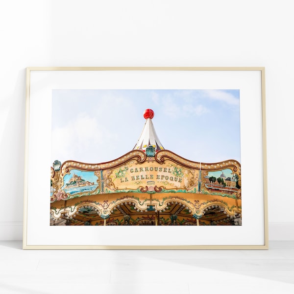 La Belle Paris Fotografie, Karussell, La Belle Art Print, Karussell, Karussell, Faschingskarussell, Faschingskarussell, Faschingskarussell als Wanddekoration für Kinderzimmer