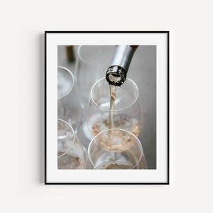 Bar Cart Wall Art, Neutral Wine Glass Print, Napa Valley Photography, Alcohol Poster, Home Decor, Wine Art for Kitchen or Dining Room