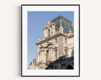 Paris Photography, Louvre Museum Paris France, Louvre Art Print, Neutral Europe Travel Photography, Architecture Wall Art, French Home Decor