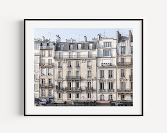 Parisian Architecture Print, Neutral Paris France Photography, Travel Wall Art, French Home Decor, Minimal Wall Decor for Living Room