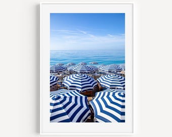 Beach Umbrella Print, French Riviera Beach Print, Nice France, Aerial Beach Print Umbrella, Cote D'Azur, Beach Photography, Beach Wall Decor