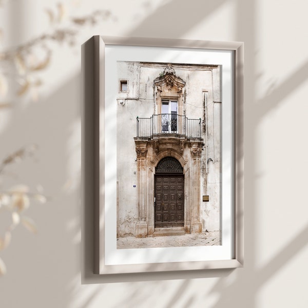 Italy Door Art Print, Italian Doorways Wall Art, Puglia Travel Photography, European Door Poster, Neutral Toned Wall Decor for Living Room