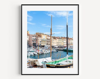 St Tropez Marina, Cote d'Azur South of France Wall Art, French Riviera Travel Photography, Coastal Wall Decor for Beach House or Living Room