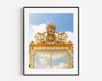 Palace of Versailles Gate, Paris Photography, French Home Decor, Glam Gold Wall Decor, Girly Wall Art, Glamour Wall Art for Living Room