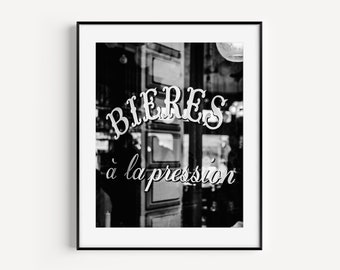 Paris Cafe, Black and White Paris Travel Photography, French Restaurant, Paris Cafe Street Art, Minimalist Wall Decor for Kitchen Wall Art