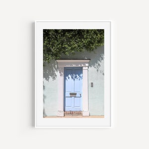 Blue Door Print, Charleston Battery Wall Art, Charleston Doorway, Charleston SC Travel Photography, 0 Tradd Street, Wall Art for Living Room