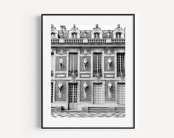 Palace of Versailles, Black and White Architecture Print, Paris Travel Photography, French Home Decor, Large Wall Art for Gallery Wall