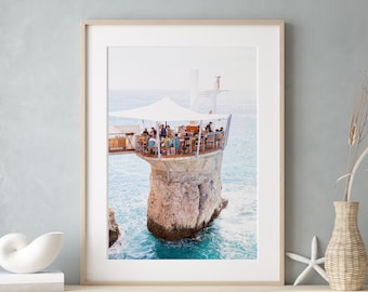 Le Plongeoir Restaurant, South of France, Nice France French Riviera,  Cote d'Azur Travel Photography, Coastal Beach Print for Kitchen Wall