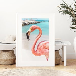 Flamingo Photography Print, Pink Flamingo Wall Art, Flamingo Wall Decor, Flamingo Gift, Flamingo Theme Nursery, Tropical Bird Wall Art Print