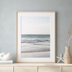 Neutral Beach Ocean Waves, Beach Photography, Beach Cottage Coastal Wall Decor, Beach House Wall Art, Surf Poster, Gift for Beach Lover