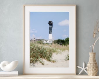 Sullivan's Island Lighthouse Print, Charleston SC Wall Art, Beach Travel Photography, Lowcountry Wall Art,Coastal Wall Decor for Beach House