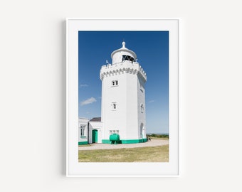 South Foreland Lighthouse Dover England, Coastal Wall Art, Beach Travel Photography, Nautical Wall Decor for Beach House or Living Room