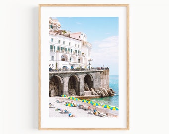 Amalfi Coast Umbrellas, Italian Beach Print, Mediterranean Beach Wall Art, Italy Gift, Travel Photography, Coastal Wall Art for Beach House