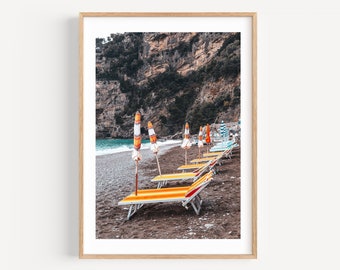 Positano Italy Umbrellas, Amalfi Coast Photography, Italian Beach Print, Mediterranean Beach, Travel Photography, Wall Art for Beach House