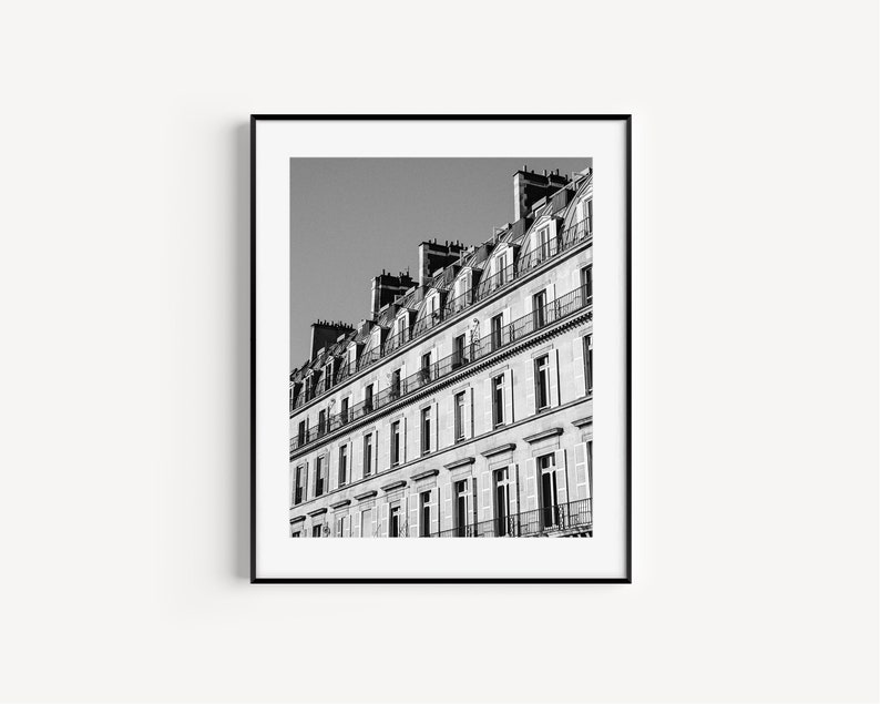 Black and White Paris Architectural Print French Home Decor Etsy
