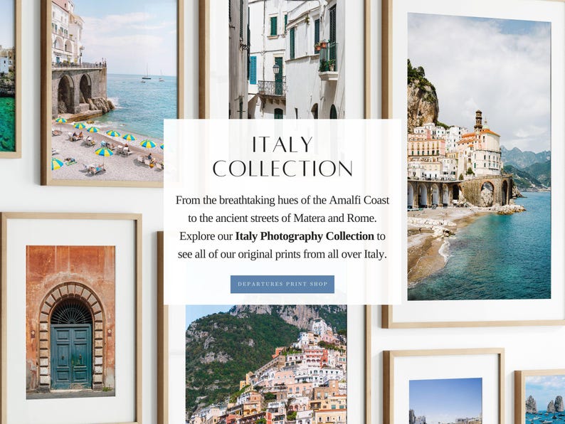 Arienzo Beach Club Amalfi Coast Orange Beach Umbrella Print
