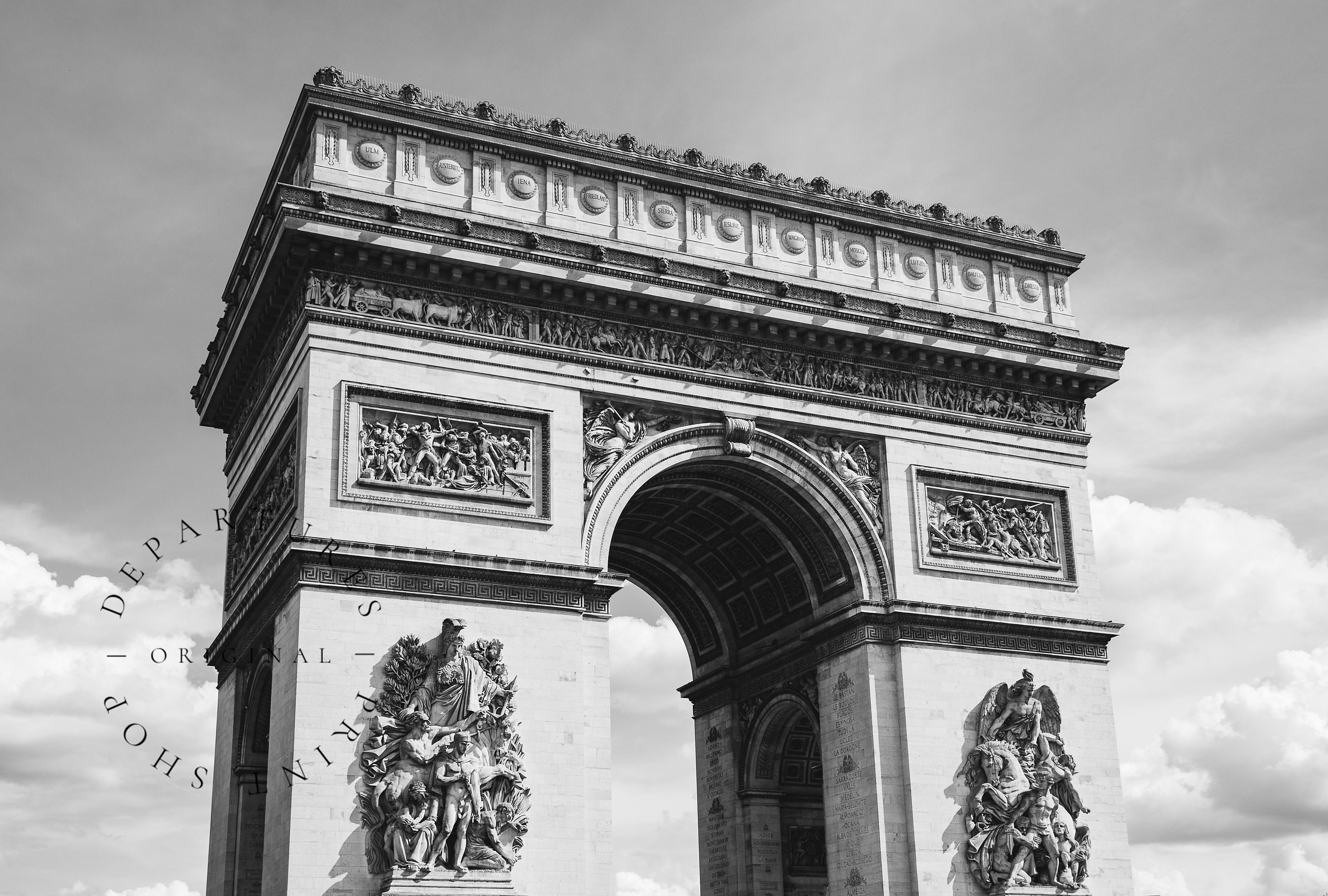 Arc De Triomphe Print, Black and White Paris Photography, French Home ...