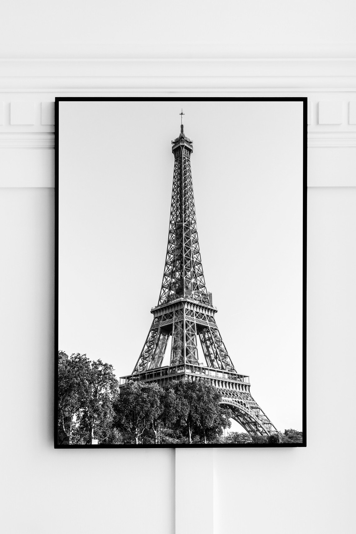 Eiffel Tower Print Black and White Paris Photography French Etsy