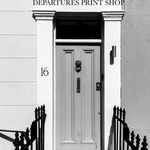 Black and white European doorway Notting Hill London photography print